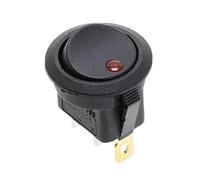 100Pcs 12V 220V Round Rocker Switch Dot Car Van Boat LED Illuminated Light Toggle Switch ON/OFF Black Button IDGTTLDF(Red,12V)