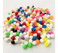 100pcs 12x6mm Half Hole Pill Resin Beads For Earring Jewelry Making Loose Spacer Capsule Shape DIY Beads