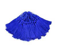 100pcs 13cm/5 Inch Silky Floss bookmark Tassels with 2-Inch Cord Loop and Small Chinese Knot for Jewelry Making, Souvenir, Bookmarks, DIY Craft Accessory (Navy blue)