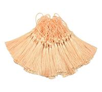 100pcs 13cm/5 Inch Silky Floss bookmark Tassels with 2-Inch Cord Loop and Small Chinese Knot for Jewelry Making, Souvenir, Bookmarks, DIY Craft Accessory（Beige Red）