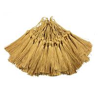 100pcs 13cm/5 Inch Silky Floss bookmark Tassels with 2-Inch Cord Loop and Small Chinese Knot for Jewelry Making, Souvenir, Bookmarks, DIY Craft Accessory (Champagne)