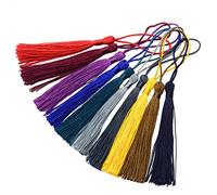 100pcs 13cm/5 Inch Silky Floss bookmark Tassels with 2-Inch Cord Loop and Small Chinese Knot for Jewelry Making, Souvenir, Bookmarks, DIY Craft Accessory (Mixed2)