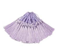 100pcs 13cm/5 Inch Silky Floss bookmark Tassels with 2-Inch Cord Loop and Small Chinese Knot for Jewelry Making, Souvenir, Bookmarks DIY Craft Accessory (Light Violet)