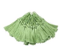 100pcs 13cm/5 Inch Silky Floss bookmark Tassels with 2-Inch Cord Loop and Small Chinese Knot for Jewelry Making, Souvenir, Bookmarks, DIY Craft Accessory (Light Oliver)