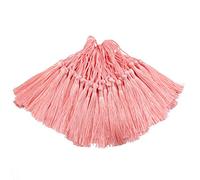 100pcs 13cm/5 Inch Silky Floss bookmark Tassels with 2-Inch Cord Loop and Small Chinese Knot for Jewelry Making, Souvenir, Bookmarks, DIY Craft Accessory (Light Pink)