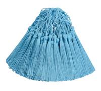 100pcs 13cm Handmade Craft Tassels for DIY Bookmark Keychain-Blue
