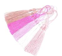 100pcs 13cm Silky Floss Bookmark Tassels for DIY Crafts-Mixed Red