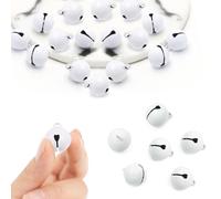 100pcs 14x18mm Metal Jingle Bells Painted Metal Candy Color Keychain White Creative Cartoon Pendant Accessories DIY Jewelry Accessories