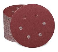 100PCS 150mm Sanding Discs Pads, Hook and Loop 40 60 80 120 180 240 320 400 600 1000 Grits Sand Sheets 6-Holes Sandpaper Assorted for Orbital Sander Discs
