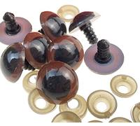 100PCS 18mm/0.7inch Solid Brown Plastic Safety Eyes with Washers Spiral DIY Craft Eyes Crafting Buttons Accessories for Puppet Doll Teddy Bear Animal Toys