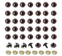 100PCS 18mm Brown Plastic Safety Eyes with Washers for DIY Sewing Crafts Making Supplies