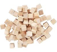 100Pcs 1cm Wooden Cubes Pine Unfinished Craft Wood Blocks for Painting Decorating Puzzle Making Crafting DIY Projects