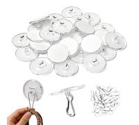 100Pcs 2.3cm Clear Self Adhesive Ceiling Hooks, Strong Removable Sticky Hooks for Hanging Party Decor, Party Decorations, Fairy Lights - Invisible Hooks for Walls, Ceilings, Brick (Indoor & Outdoor)
