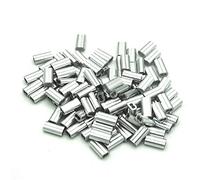 100pcs 2.5mm Aluminum Double Ferrules Sleeves Crimping Loop Sleeve for Wire Cable Rope Hanging
