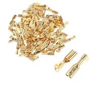 100Pcs 2.8mm Female Electrical Crimp Terminal Connector Gold Brass Car Speaker Set Electrical Equipment Wire Connectors