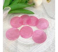 100PCS 2-in Round Shells Pieces with 2 Hole, Polished Round Shell Slice - Capiz Shells Pearl Coin Beads - Handmade Decorative Accessories for DIY(Pink)