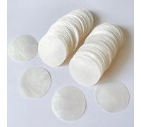 100PCS 2-in Round Shells Pieces with 2 Hole, Polished Round Shell Slice - Capiz Shells Pearl Coin Beads - Handmade Decorative Accessories for DIY(White)