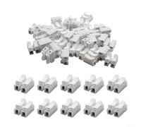 100Pcs 2 Pin Quick Wire Connectors 10A 220V Push Terminal Blocks for Stranded Solid Wire Lighting Auto White