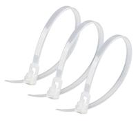 100Pcs 200mm x 5mm Reusable Cable Ties Heavy Duty Zip Ties for Cable Management, Indoor, Outdoor, Home, Garden, Office and DIY (White)