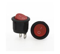 100Pcs 20mm Diameter Small Round Rocker Switches Black Round Black White Red 2 Pin ON-OFF Rocker Switch IDGTTLDF(Red 100Pcs)