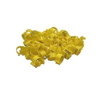 100Pcs 20mm Poultry Leg Bands - Durable Chicken Identification Rings for Ducks, Hens, and Chickens(Yellow)
