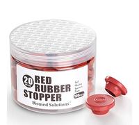 100Pcs 20mm Self Healing Injection Ports,vials Rubber stoppers,Butyl Cap for Glass Bottle& Mushroom Liquid Culture Mason Jars Lid by Biomed Scientific(Red）