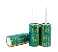 100pcs~20pcs 25V10000UF 10000UF 25V High Frequency Low Resistance Electrolytic Capacitors 18 * 35MM Energy storage elements (Size : 20PCS)
