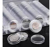 100pcs 25mm Round Coin Capsules with Storage Box for Collecting, Protecting, and Displaying Copper, Silver, Gold, and Commemorative Coins