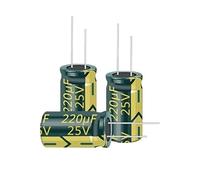 100pcs 25V 220UF Capacitor 6x12mm(0.24x0.47in) High Frequency Aluminum Electrolytic Capacitors(100pcs 25V 220UF)