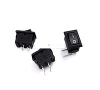 100Pcs 2Pin Curved Needle Black Rocker Switch 3A 250V 6A 125VAC KCD11 2Pin Snap-in On Off Push Button Switch 10 * 15mm Right Bent IDGTTLDF