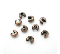 100Pcs 3.0mm Open Crimp Beads Covers Knot Beads End Tips for Jewelry Making Silver&Gold&Rhodium&Bronze&Copper Plated Lead -Antique copper-5mm 100pcs