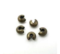 100Pcs 3.0mm Open Crimp Beads Covers Knot Beads End Tips for Jewelry Making Silver&Gold&Rhodium&Bronze&Copper Plated Lead -Antique bronze-5mm 100pcs