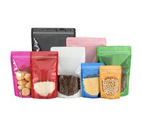 100Pcs 3.14 Mil Aluminum Foil Bags, Stand Up Resealable Bags With Zipper Lock, Smell Proof Proof Food Storage Bags For Coffee, Tea, Snacks, Grains, Pet Food | Heat Sealable(Size:18×26cm,Color:Rose)