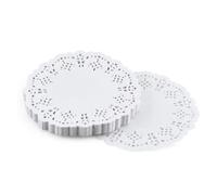 100pcs 3.5 Inch White Lace Round Paper Doilies for Wedding Birthday Cake Dessert Tableware Food Decoration