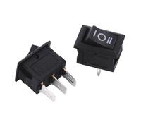 100PCS 3 Pin 3A 250V 10 * 15mm Black Button Rocker Switch ON OFF ON AC 10X15 Power