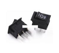 100PCS 3 Pin 3A 250V 10 * 15mm Black Button Rocker Switch ON OFF ON AC 10X15 Rocker Power Switches