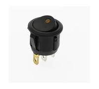 100Pcs 3 Pins With Led Lights Switch 12V 220V 16A DC 23 * 23 * 25mm Switch Car Auto Boat Round Rocker Switch ON-OFF IDGTTLDF(Yellow,12V)