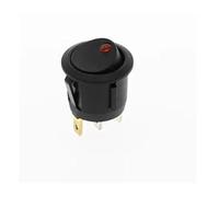 100Pcs 3 Pins With Led Lights Switch 12V 220V 16A DC 23 * 23 * 25mm Switch Car Auto Boat Round Rocker Switch ON-OFF IDGTTLDF(Red,12V)