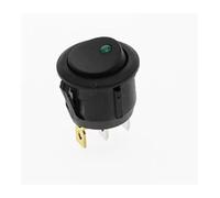 100Pcs 3 Pins With Led Lights Switch 12V 220V 16A DC 23 * 23 * 25mm Switch Car Auto Boat Round Rocker Switch ON-OFF IDGTTLDF(Green,12V)