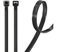 100PCS 300mmx7.6mm Heavy Duty Cable Ties, V-Shaped Double-Sided Toothed Black Nylon Wire Ties with 90KG Tensile Strength, UV-Resistant Adjustable Tie Wraps for Indoor & Outdoor Use, Patented