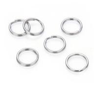 100pcs 304 Grade Surgical Stainless Steel Hypoallergenic 8mm Split Ring Double Loop Jump Rings (Wire 0.8mm/0.03 Inch/20 Gauge) SJF76-8