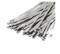 100Pcs 304 Stainless Steel Self-Locking Cable Ties, Multifunctional Coated Metal Zip Ties for Exhaust Wrap & Locking(4.6x700mm)
