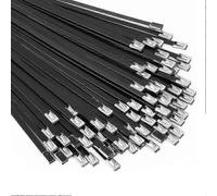 100pcs 30cm Black Metal Cable Ties 304 Stainless Steel Epoxy Coated Wire Rope Clamps for Machinery, Vehicles, Farms and Cables