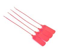 100Pcs 30cm Plastic Lock, Lead Wire Seal Plastic Locking Seal Zipper Belt Buckle For Fire Extinguisher Safety Label No. Disposable Self-Locking Belt(red)