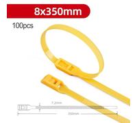 100PCS 350mm x 8mm Black Red Green Yellow Blue Nylon Cable Ties for Ring Cable Strap, Heavy Duty Self-Locking Plastic Ties with 200 Lbs Tensile Strength, UV Resistant for Outdoor Use Yellow 100PCS