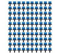 100PCS 360 Degree Adjustable Irrigation Sprinkler Drip Irrigation Emitter Watering System for Garden Lawn 1/4in Hose PE Material 25x20x10mm 210g (Blue)