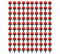 100PCS 360 Degree Adjustable Irrigation Sprinkler Drip Irrigation Emitter Watering System for Garden Lawn 1/4in Hose PE Material 25x20x10mm 210g (Red)