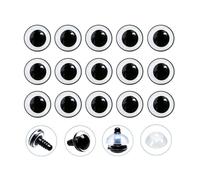 100Pcs 3D Clear Safety Eyes and Washers - Thalinfayi 16mm Round Pupils Safety Eyes Crochet Amigurumi Eyes for DIY Making or Replace of Amigurumi, Crafts, Crochet Doll Supplies