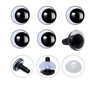 100Pcs 3D Clear Safety Eyes and Washers - Thalinfayi 16mm Strabismus Safety Eyes Moon Crochet Amigurumi Eyes for DIY Making or Replace of Amigurumi, Crafts, Crochet Doll Supplies