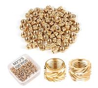 100pcs 3D Printing Brass Nuts, M3x3x5mm M3 Threaded Insert Knurled Brass Nuts Female Thread Knurled Heat Embedment Nut for 3D Printing Parts Loptop Automotive Plastic Shell